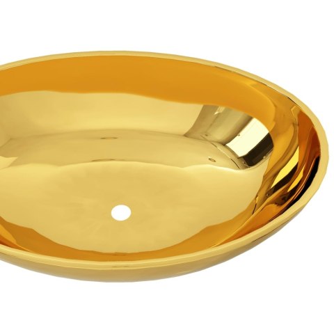 VidaXL Umywalka, 40 x 33 x 13,5 cm, ceramiczna, złota VidaXL Umywalka, 40 x 33 x 13,5 cm, ceramiczna, złota