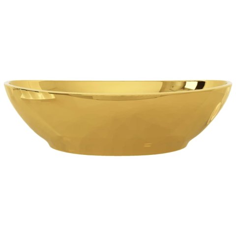 VidaXL Umywalka, 40 x 33 x 13,5 cm, ceramiczna, złota VidaXL Umywalka, 40 x 33 x 13,5 cm, ceramiczna, złota