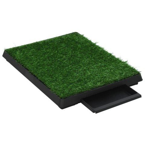 Toaleta dla zwierząt z tacą i sztuczną trawą, zieleń, 63x50x7cm Toaleta dla zwierząt z tacą i sztuczną trawą, zieleń, 63x50x7cm