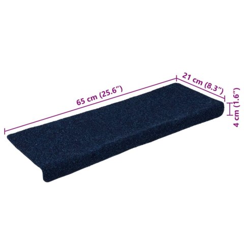 VidaXL Nakładki na schody, 15 szt., igłowane, 65x21x4 cm, niebieskie VidaXL Nakładki na schody, 15 szt., igłowane, 65x21x4 cm, niebieskie