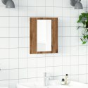 VidaXL Szafka łazienkowa z lustrem i LED, dąb artisan, 40x12x45 cm