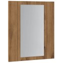 VidaXL Szafka łazienkowa z lustrem i LED, dąb artisan, 40x12x45 cm