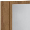 VidaXL Szafka łazienkowa z lustrem i LED, dąb artisan, 40x12x45 cm