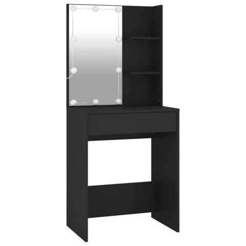 VidaXL Toaletka z LED, czarna, materiał drewnopochodny VidaXL Toaletka z LED, czarna, materiał drewnopochodny
