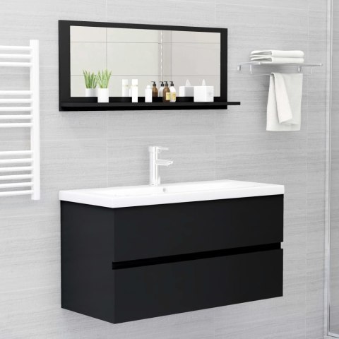 VidaXL Lustro łazienkowe, czarne 90x10,5x37 cm materiał drewnopochodny VidaXL Lustro łazienkowe, czarne 90x10,5x37 cm materiał drewnopochodny