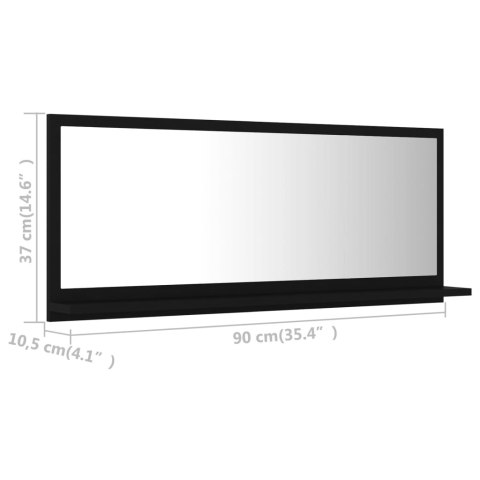 VidaXL Lustro łazienkowe, czarne 90x10,5x37 cm materiał drewnopochodny VidaXL Lustro łazienkowe, czarne 90x10,5x37 cm materiał drewnopochodny