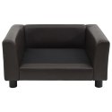 VidaXL Sofa dla psa, brązowa, 60x43x30 cm, plusz i sztuczna skóra