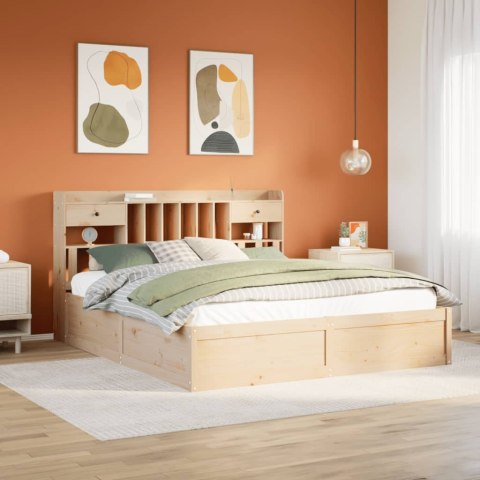 VidaXL Rama łóżka bez materaca, 200x200 cm, lite drewno sosnowe