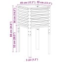 VidaXL Donica ogrodowa, antracytowa, 45x45x88 cm, stal