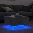 VidaXL Stolik kawowy z podświetleniem LED, szarość betonu, 55x55x31 cm