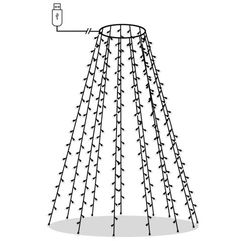 VidaXL Siatka lampek choinkowych, 210 zimnych białych diod LED, 210 cm VidaXL Siatka lampek choinkowych, 210 zimnych białych diod LED, 210 cm