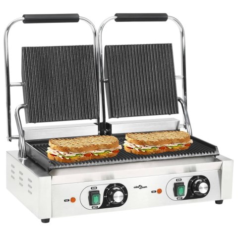  Podwójny opiekacz do panini, żebrowany, 3600 W, 57x30,5x20 cm