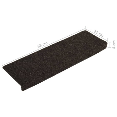 VidaXL Nakładki na schody, 15 szt., igłowane, 65x21x4cm, ciemnobrązowe VidaXL Nakładki na schody, 15 szt., igłowane, 65x21x4cm, ciemnobrązowe