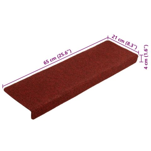 VidaXL Nakładki na schody, 10 szt., bordowe, 65x21x4 cm VidaXL Nakładki na schody, 10 szt., bordowe, 65x21x4 cm