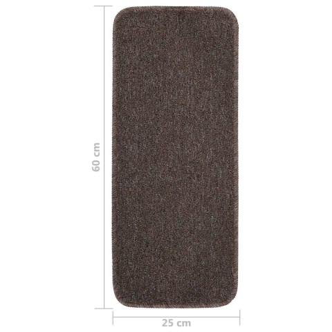 VidaXL Antypoślizgowe nakładki na schody, 15 szt., 60x25 cm, brązowe VidaXL Antypoślizgowe nakładki na schody, 15 szt., 60x25 cm, brązowe
