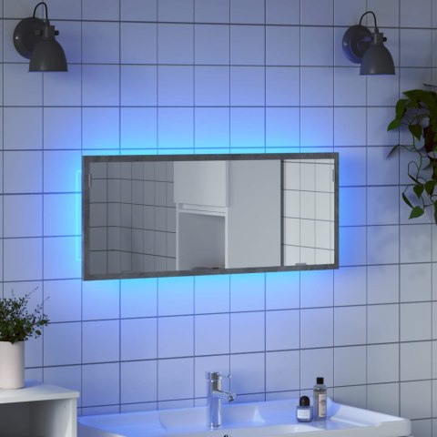 VidaXL Lustro łazienkowe LED, szarość betonu, 100x8,5x37 cm