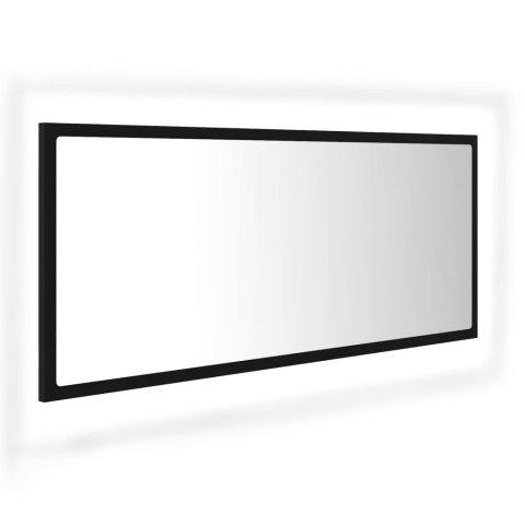 VidaXL Lustro łazienkowe z LED, czarne, 100x8,5x37 cm, akryl VidaXL Lustro łazienkowe z LED, czarne, 100x8,5x37 cm, akryl