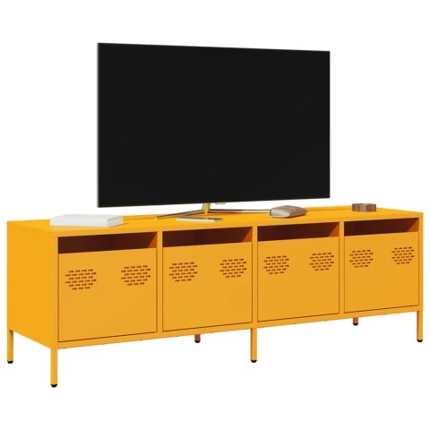 VidaXL Szafka RTV, żółta, 135x39x43,5 cm, stal walcowana na zimno