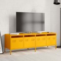 VidaXL Szafka RTV, żółta, 135x39x43,5 cm, stal walcowana na zimno