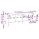 VidaXL Szafka RTV, żółta, 135x39x43,5 cm, stal walcowana na zimno