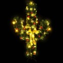 VidaXL Świąteczny kaktus ze stojakiem i LED, zielony, 180 cm, PVC