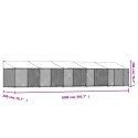 VidaXL Klatka dla psa, z dachem i drzwiami, szara, 10x2x2 m, stal