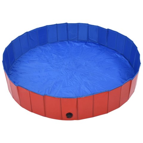 Składany basen dla psa, czerwony, 160 x 30 cm, PVC Składany basen dla psa, czerwony, 160 x 30 cm, PVC