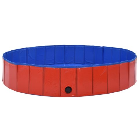 Składany basen dla psa, czerwony, 160 x 30 cm, PVC Składany basen dla psa, czerwony, 160 x 30 cm, PVC