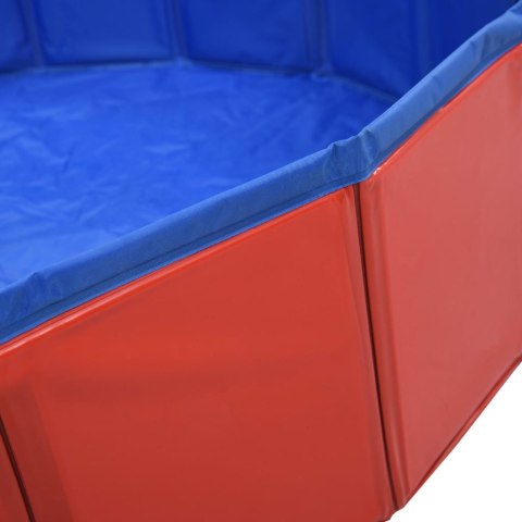 Składany basen dla psa, czerwony, 160 x 30 cm, PVC Składany basen dla psa, czerwony, 160 x 30 cm, PVC
