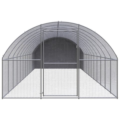 Klatka zewnętrzna dla kurcząt, 3x12x2 m, stal galwanizowana Klatka zewnętrzna dla kurcząt, 3x12x2 m, stal galwanizowana