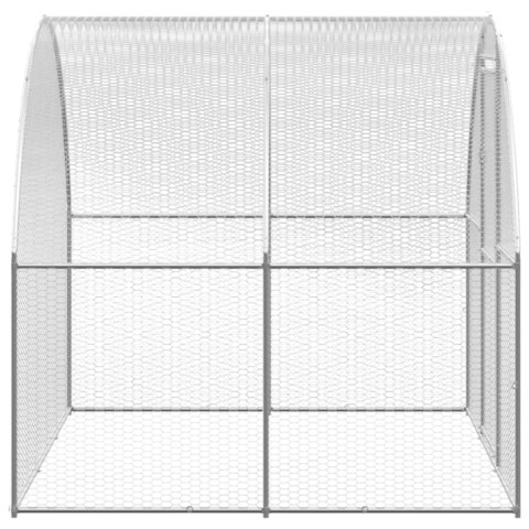 Klatka zewnętrzna dla kurcząt, 3x12x2 m, stal galwanizowana Klatka zewnętrzna dla kurcząt, 3x12x2 m, stal galwanizowana