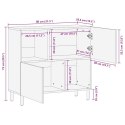 VidaXL Szafka, 80x33,5x75 cm, lite surowe drewno mango