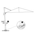 VidaXL Parasol wiszący z aluminiowym słupkiem, 4x3 m, czarny