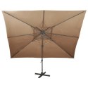 VidaXL Parasol wiszący z podwójną czaszą, 400x300 cm, taupe