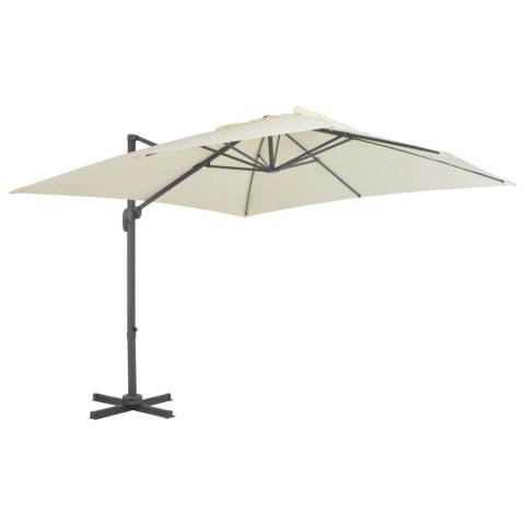 VidaXL Parasol wiszący z aluminiowym słupkiem, 300x300 cm, piaskowy