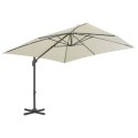 VidaXL Parasol wiszący z aluminiowym słupkiem, 300x300 cm, piaskowy