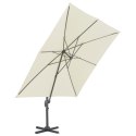 VidaXL Parasol wiszący z aluminiowym słupkiem, 300x300 cm, piaskowy