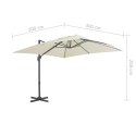 VidaXL Parasol wiszący z aluminiowym słupkiem, 300x300 cm, piaskowy