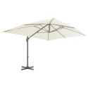 VidaXL Parasol wiszący z aluminiowym słupkiem, 400x300 cm, piaskowy