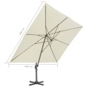 VidaXL Parasol wiszący z aluminiowym słupkiem, 400x300 cm, piaskowy