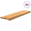 VidaXL Stopnie schodowe, 4 szt. brązowe 100x30x2cm lite drewno dębowe