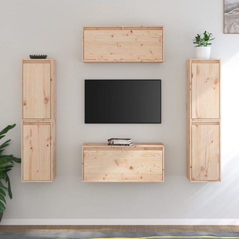  Szafki pod TV, 6 szt., lite drewno sosnowe