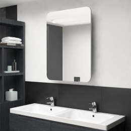  Szafka łazienkowa z lustrem i LED, szarość betonu, 60x11x80 cm
