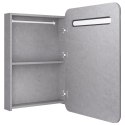  Szafka łazienkowa z lustrem i LED, szarość betonu, 60x11x80 cm