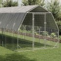 VidaXL Kurnik z dachem 2,5x10x2,25 m Stal ocynkowana