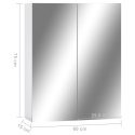 VidaXL Szafka łazienkowa z lustrem, biała, 60x15x75 cm, MDF