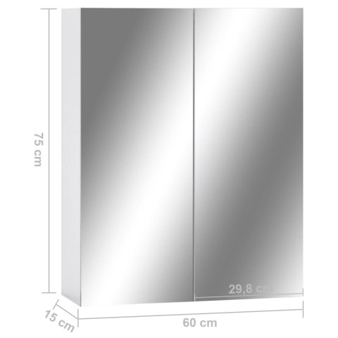 VidaXL Szafka łazienkowa z lustrem, biała, 60x15x75 cm, MDF VidaXL Szafka łazienkowa z lustrem, biała, 60x15x75 cm, MDF