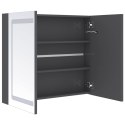 VidaXL Szafka łazienkowa z lustrem i LED, lśniąca szarość, 80x12x68 cm