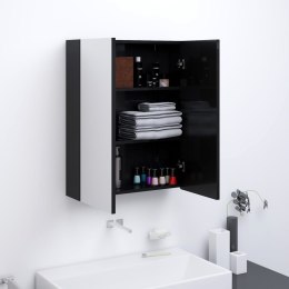 VidaXL Szafka łazienkowa z lustrem 60x15x75 cm, MDF, czerń z połyskiem