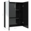 VidaXL Szafka łazienkowa z lustrem 60x15x75 cm, MDF, czerń z połyskiem
